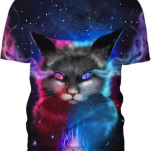Cat Light and Night - All Over Apparel - T-Shirt / S - www.secrettees.com