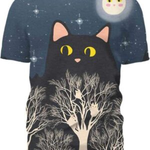 Forest Night Cats - All Over Apparel - T-Shirt / S - www.secrettees.com