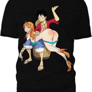 Luffy & Nami Sculaccia - All Over Apparel - T-Shirt / S - www.secrettees.com
