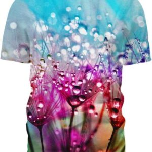 Purple Silk Flowers With Dewdrops - All Over Apparel - T-Shirt / S - www.secrettees.com