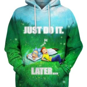 Rick And Morty - Just Do It Later - All Over Apparel - Hoodie / S - www.secrettees.com