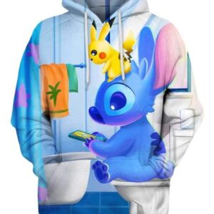 Stitch Sitting in Toilet - All Over Apparel - Hoodie / S - www.secrettees.com