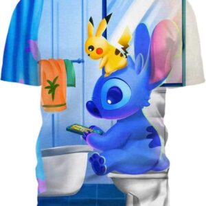 Stitch Sitting in Toilet - All Over Apparel - T-Shirt / S - www.secrettees.com
