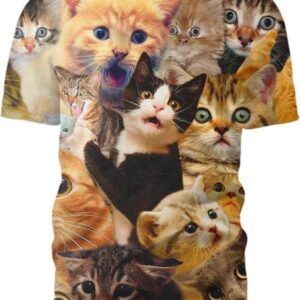 Surprised Cats - All Over Apparel - T-Shirt / S - www.secrettees.com